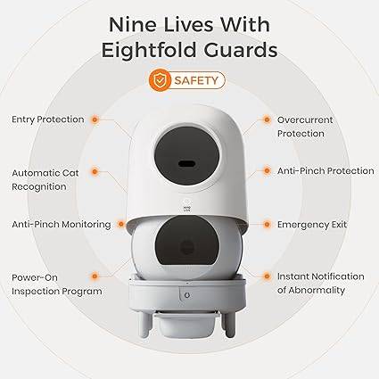 Litière connectée pour chat, sans odeur HHOLOVE – autonettoyante, capteurs radar, sac 56 L, Wi-Fi app – HHOLOVE - Image 5