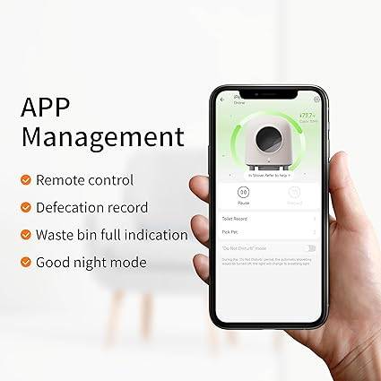 Litière connectée pour chat, sans odeur HHOLOVE – autonettoyante, capteurs radar, sac 56 L, Wi-Fi app – HHOLOVE - Image 3