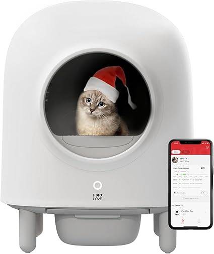 Litière connectée pour chat, sans odeur HHOLOVE – autonettoyante, capteurs radar, sac 56 L, Wi-Fi app – HHOLOVE - Image 1