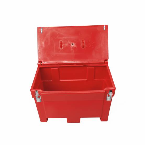 Bac à sable incendie/ à sel de déneigement 200l+grenouilleres+cadenas-plast'up rotomoulage - Image 2