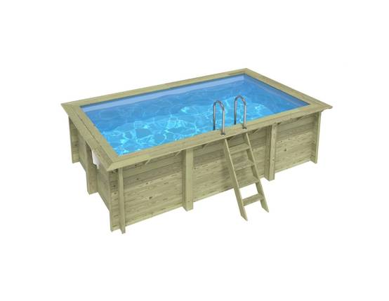 Altanka - Piscine hors sol en bois AQUA 4.65 x 2.85 - H.1.24 m, bleu pâle, fixations à visser - BAS7306OSPL - ALTANKA - Image 1
