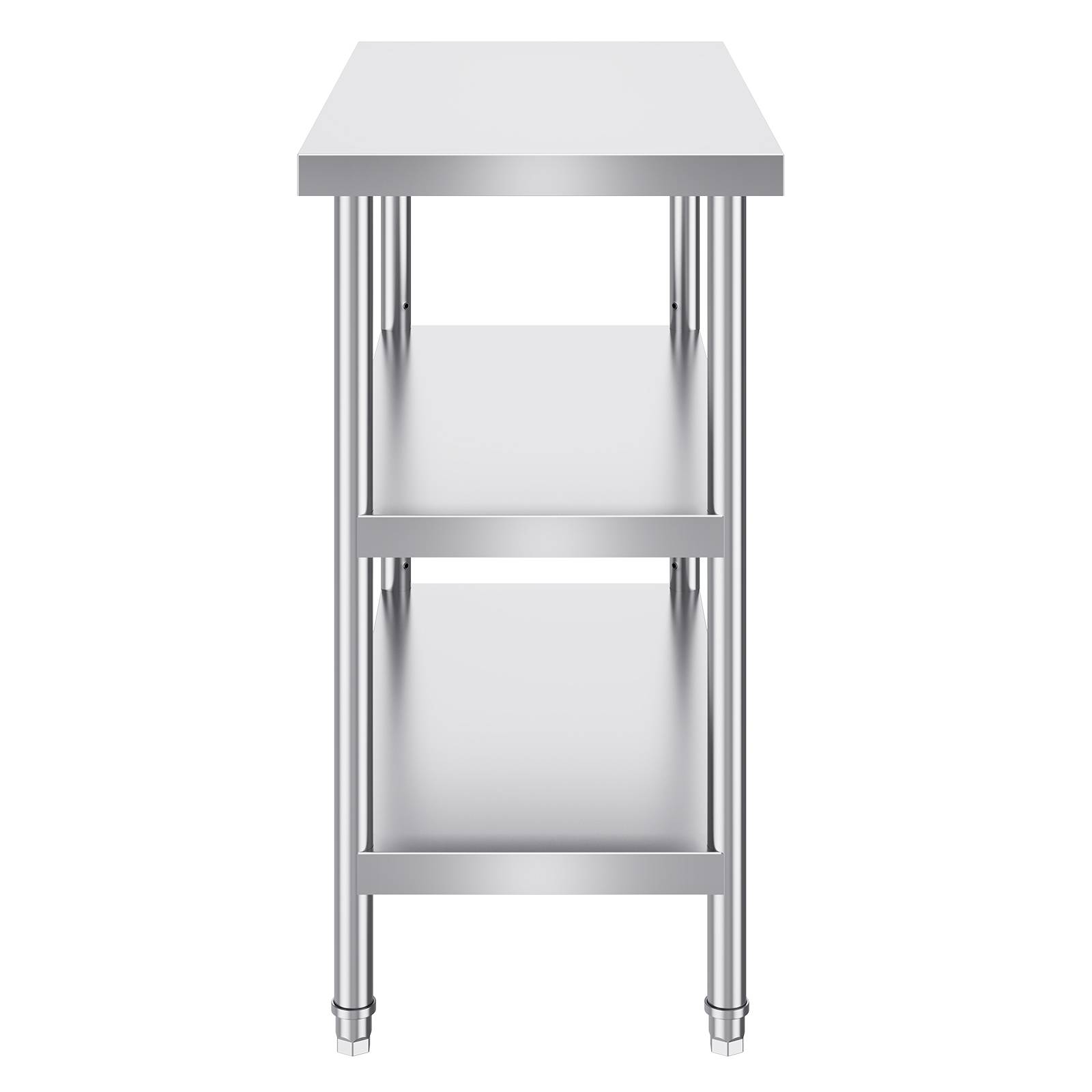 VEVOR Station travail cuisine métal 18x36x34 pouces, inox, 2 étagères flexibles, durable pour cuisine. - Image 9