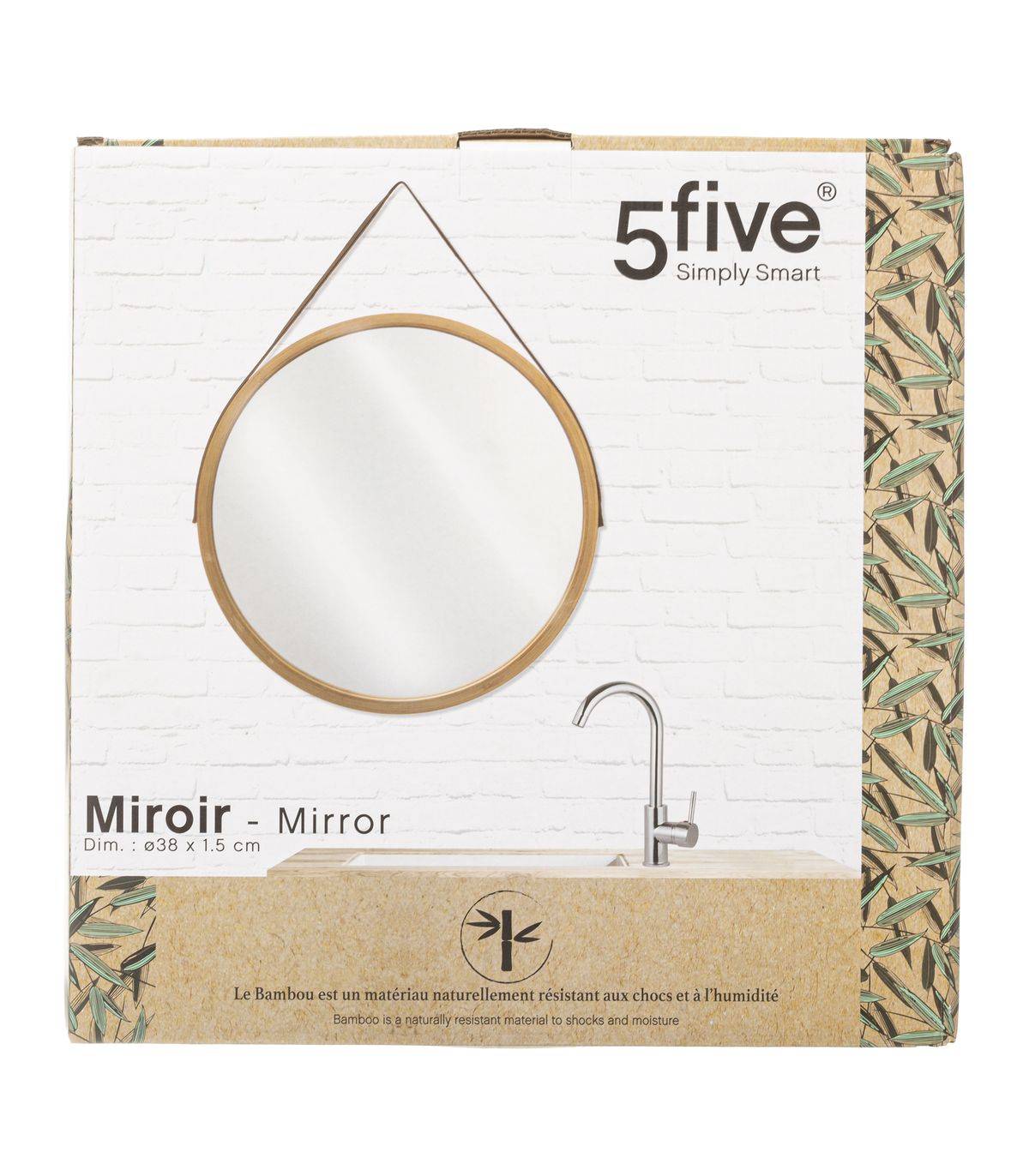 Miroir mural en Bambou D 38 cm - Imagen 4