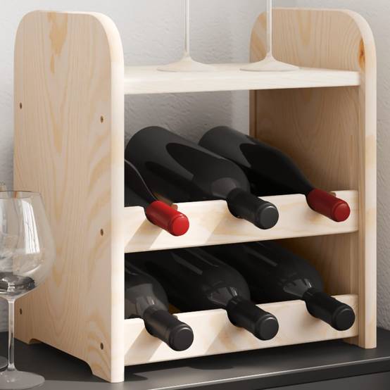 Autre - Casier à vin avec panneau supérieur 33x25x37 cm bois pin massif - Image 1