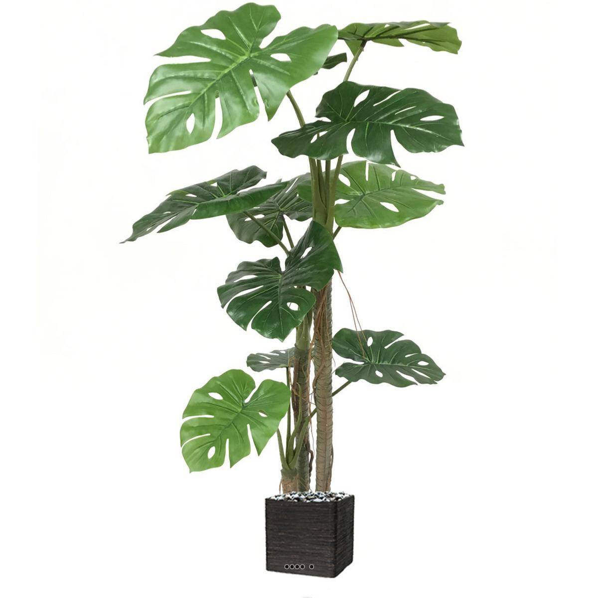 Artificielles - Philodendron artficiel 10 grandes feuilles en pot H 160 cm - Imagen 2