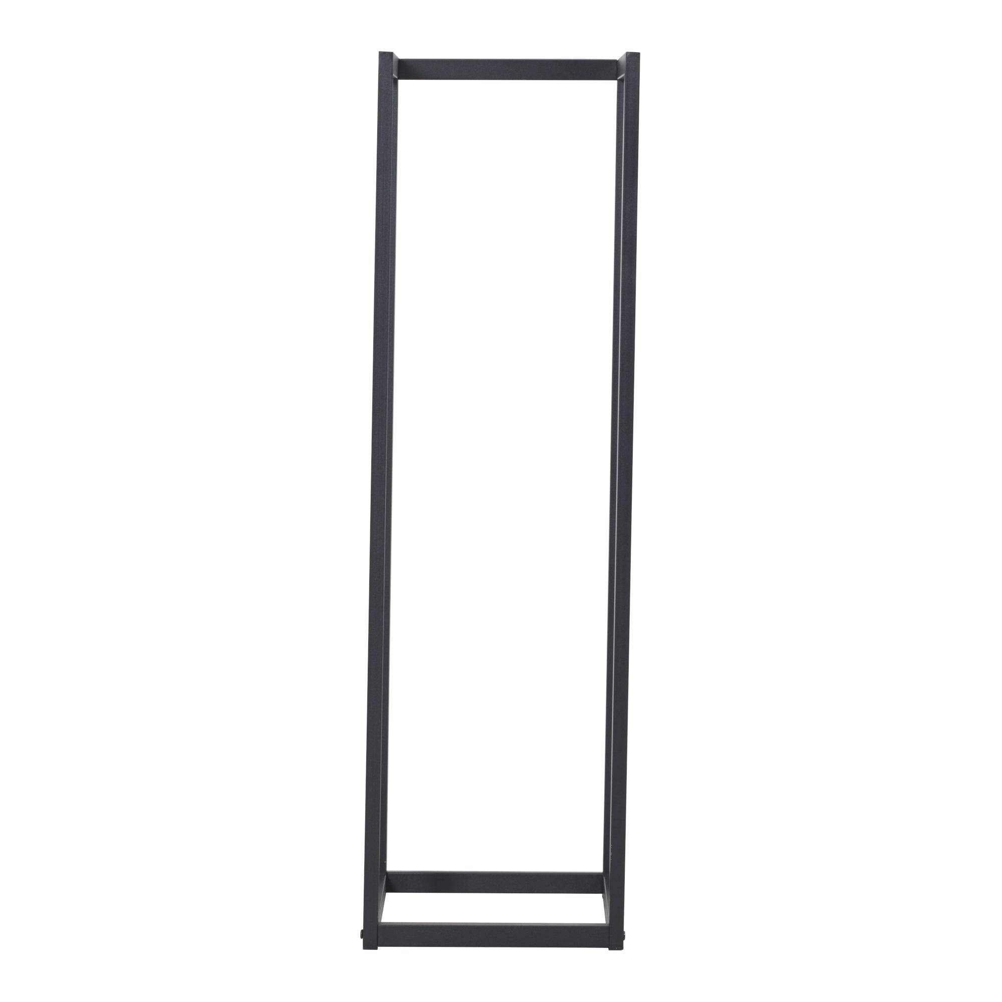 Helloshop26 - Range-bûches pour usage intérieur extérieur porte-bûches design support rangement bois de chauffage en acier 35 x 35 x 120 cm noir - Imagen 3