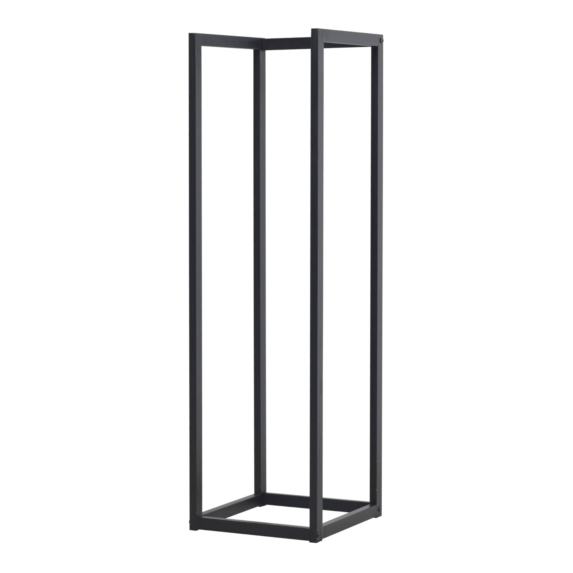 Helloshop26 - Range-bûches pour usage intérieur extérieur porte-bûches design support rangement bois de chauffage en acier 35 x 35 x 120 cm noir - Imagen 1