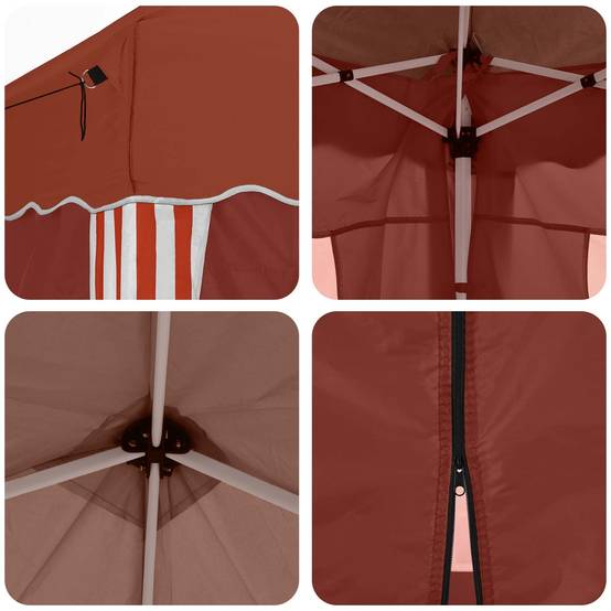 ComfortXL - Tente de réception pop-up acier 6 rideaux ajustable imperméable 575x288cm terre cuite - ComfortXL Outdoor Living - Image 2