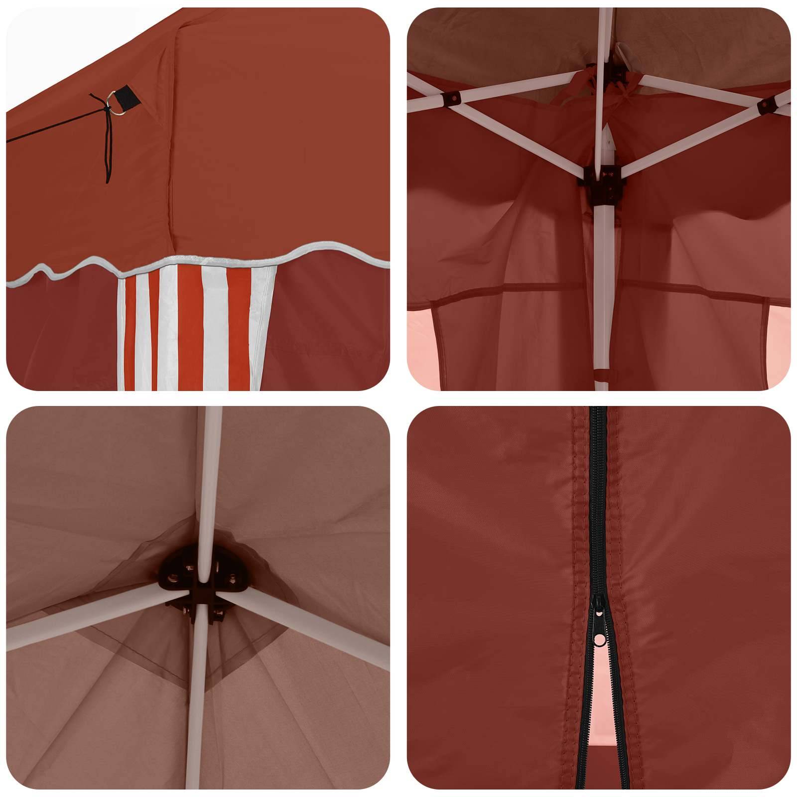 ComfortXL - Tente de réception pop-up acier 6 rideaux ajustable imperméable 575x288cm terre cuite - ComfortXL Outdoor Living - Image 2