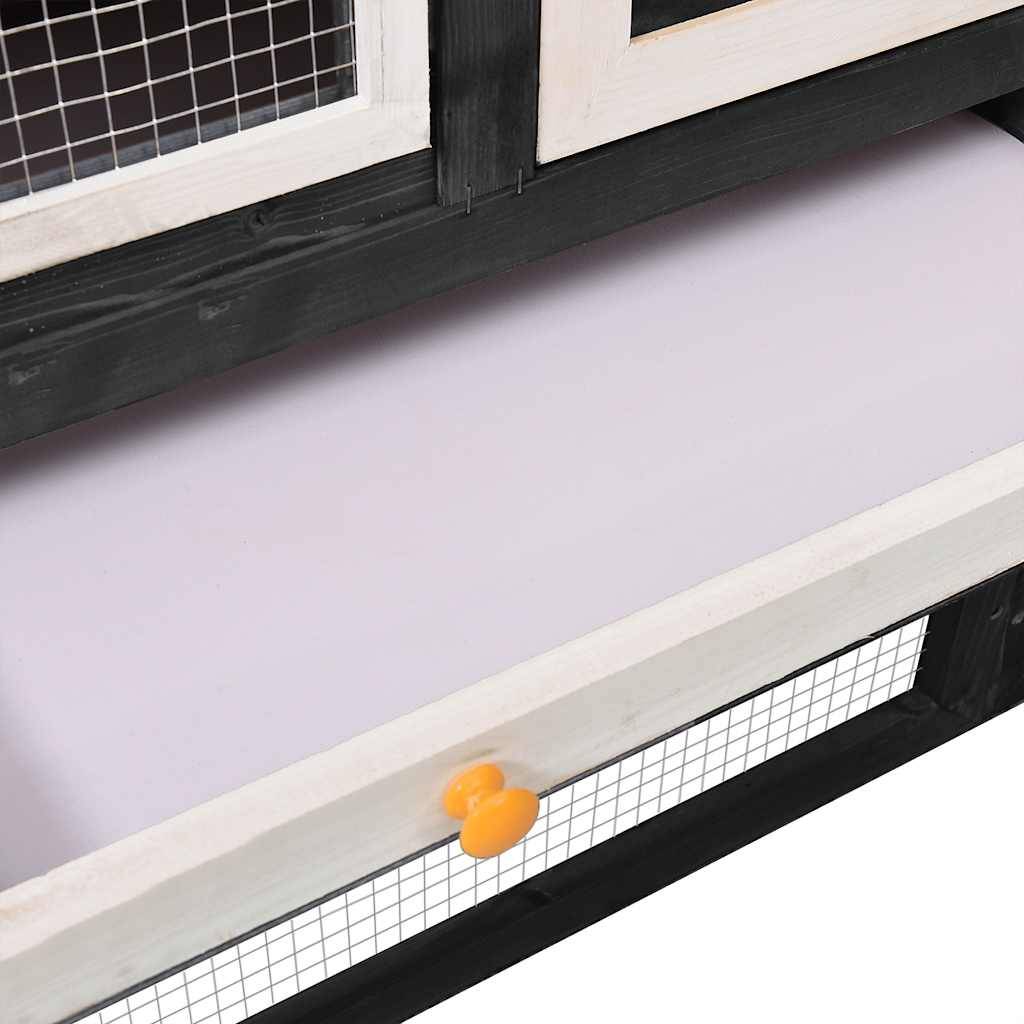 Vidaxl - Clapier Gris et blanc 140x63x120 cm Bois de sapin massif vidaXL 170869 - Imagen 7