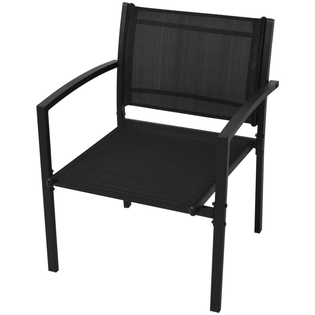 Vidaxl - Salon de jardin 4 pcs Textilène Noir vidaXL 42162 - Imagen 6