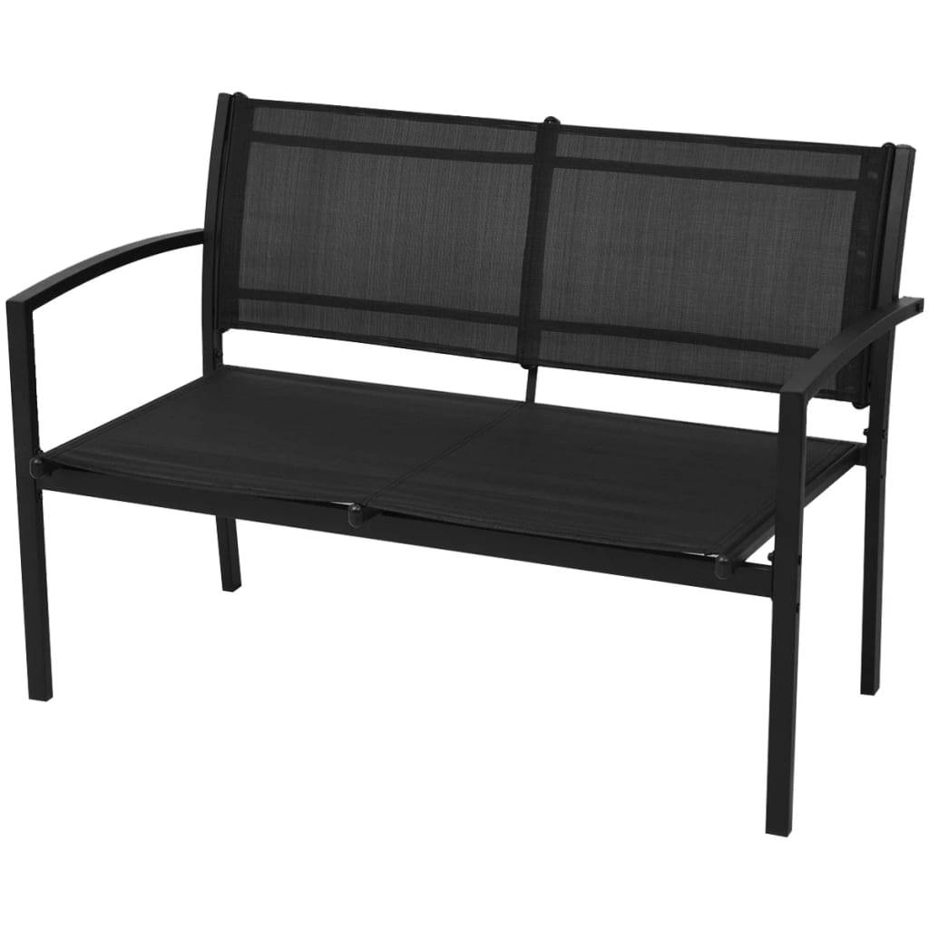 Vidaxl - Salon de jardin 4 pcs Textilène Noir vidaXL 42162 - Imagen 5