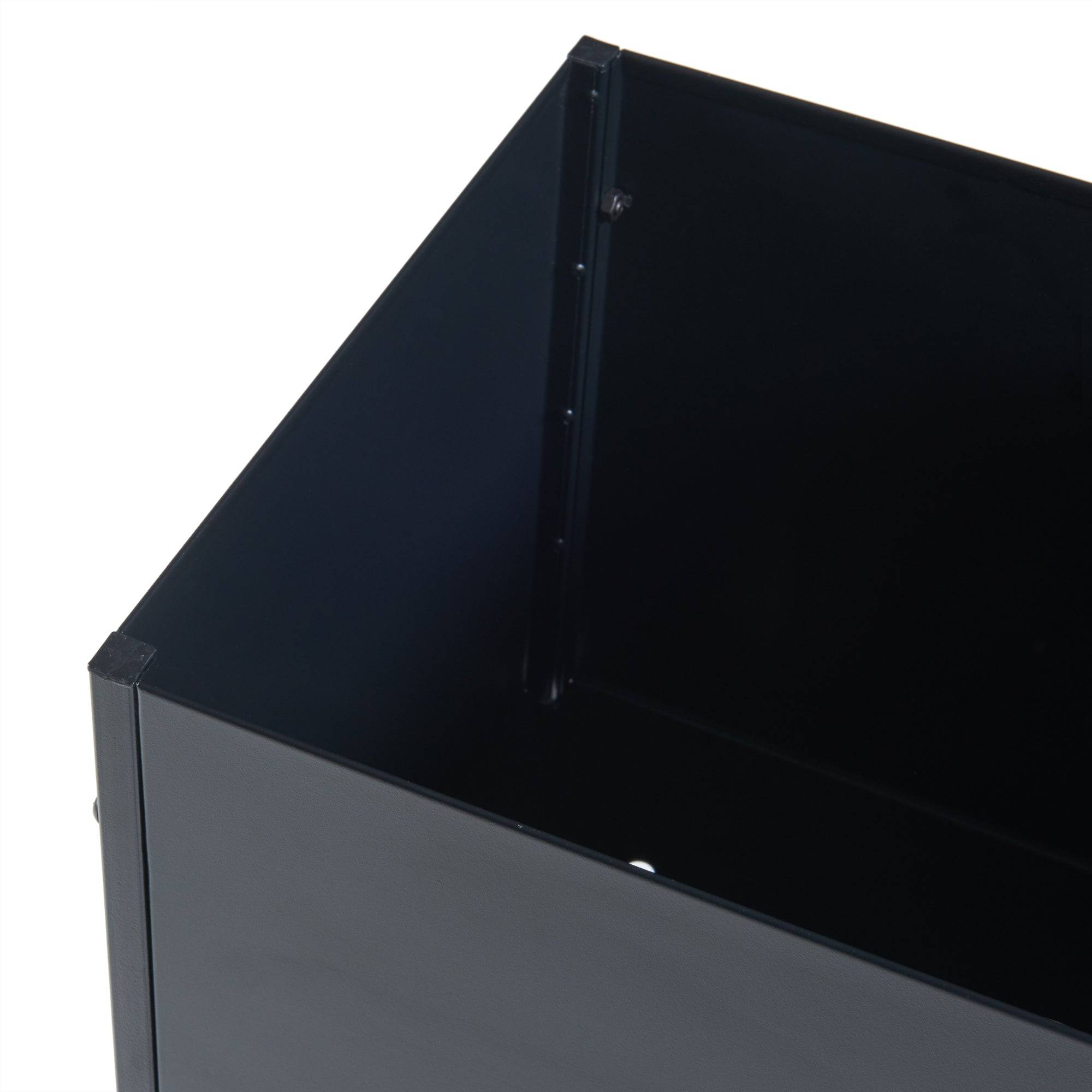 Support de plantes avec bac intégré métal 100 x 30 x 30 cm noir - Image 4