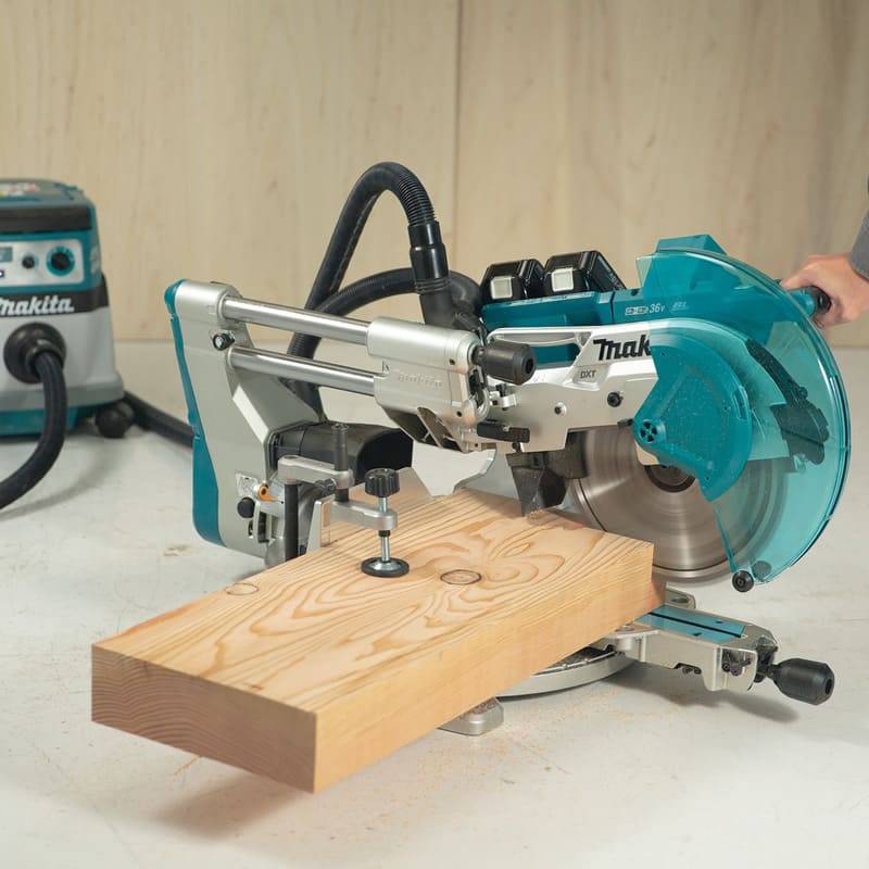 Scie à onglet radiale 36V(2x18V) LXT Ø305 mm - MAKITA - avec 2 batteries 18V 5.0Ah - chargeur - module AWS - DLS211PT2U - Image 7