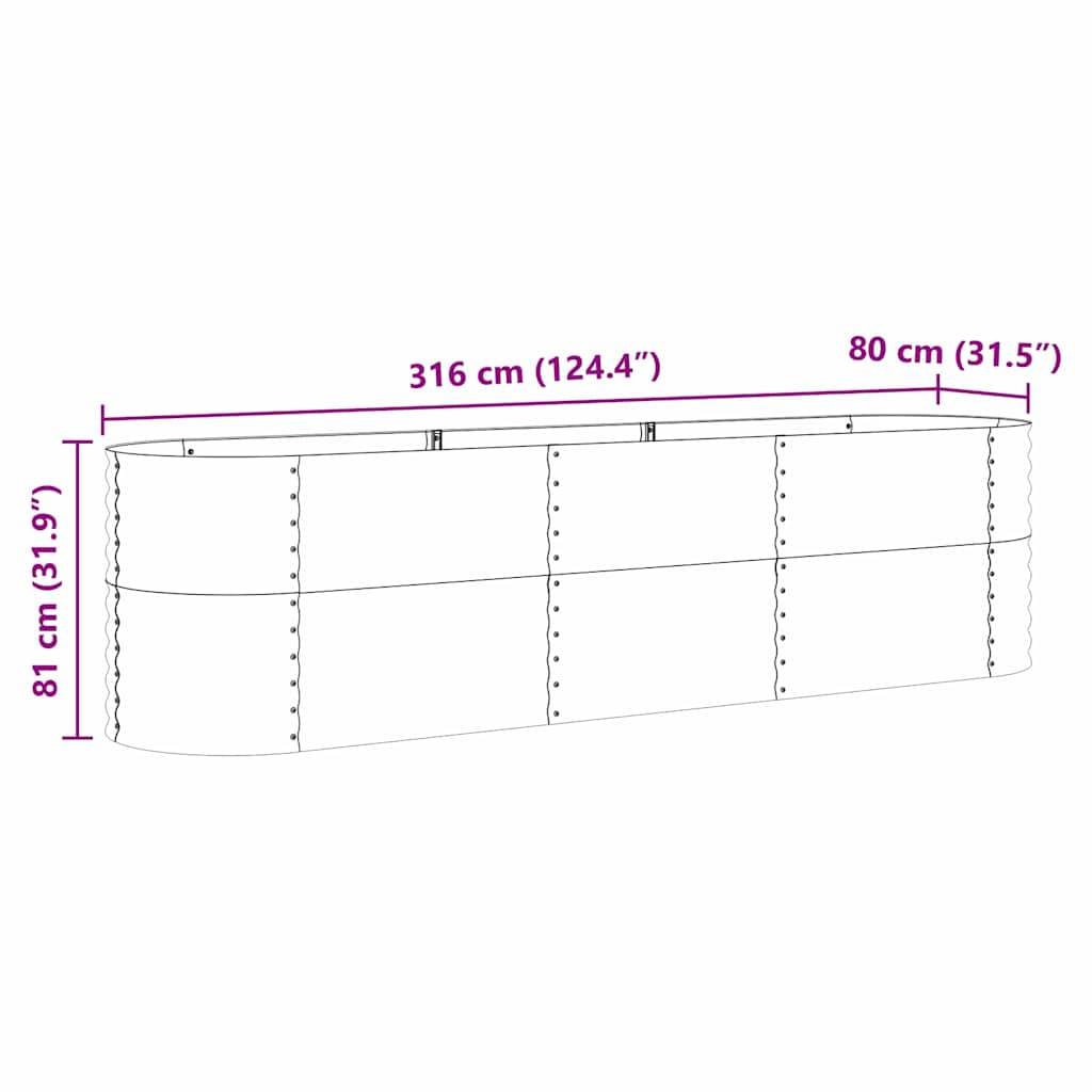 ComfortXL - Bac Potager Rectangulaire sur Pieds 320cm en Acier Marron, Jardinière Haute de Jardin – ComfortXL Outdoor Living - Image 10