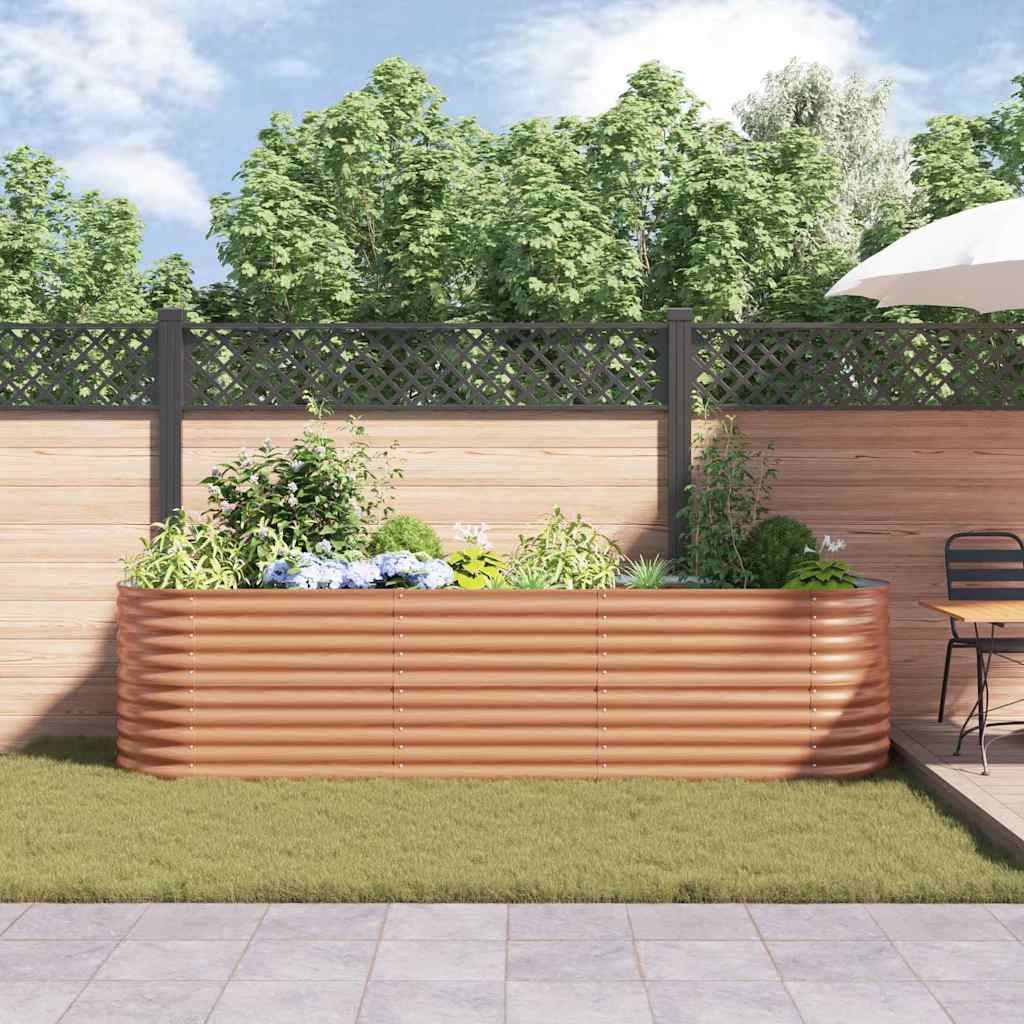 ComfortXL - Bac Potager Rectangulaire sur Pieds 320cm en Acier Marron, Jardinière Haute de Jardin – ComfortXL Outdoor Living - Image 4