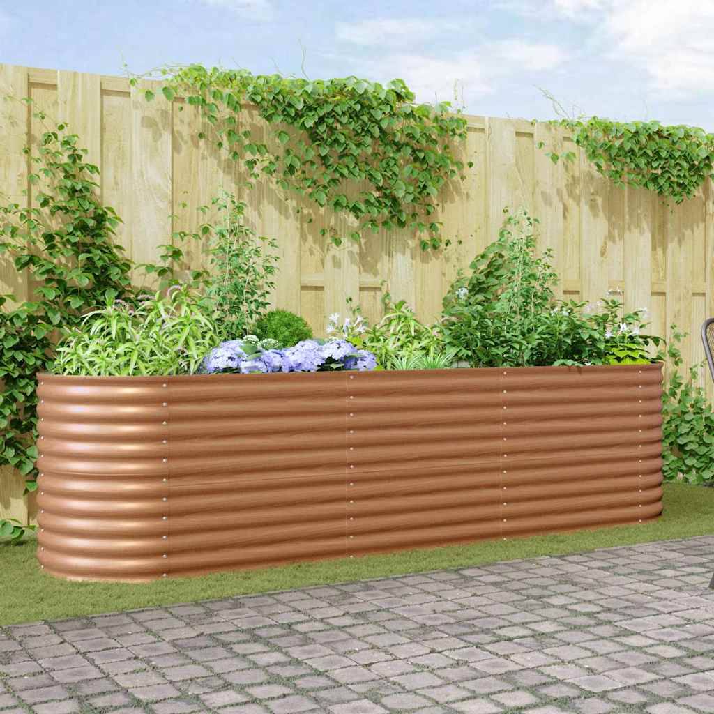 ComfortXL - Bac Potager Rectangulaire sur Pieds 320cm en Acier Marron, Jardinière Haute de Jardin – ComfortXL Outdoor Living - Image 1