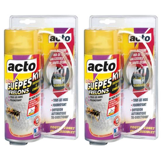 Acto - Lot de 2 Aérosols ACTO Spécial GUEPES FRELONS - Kit Spécial toitures et combles - Image 1
