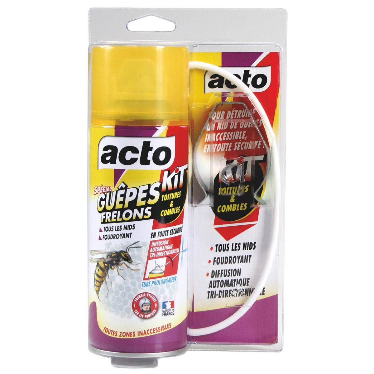 Acto - Lot de 2 Aérosols ACTO Spécial GUEPES FRELONS - Kit Spécial toitures et combles - Image 2