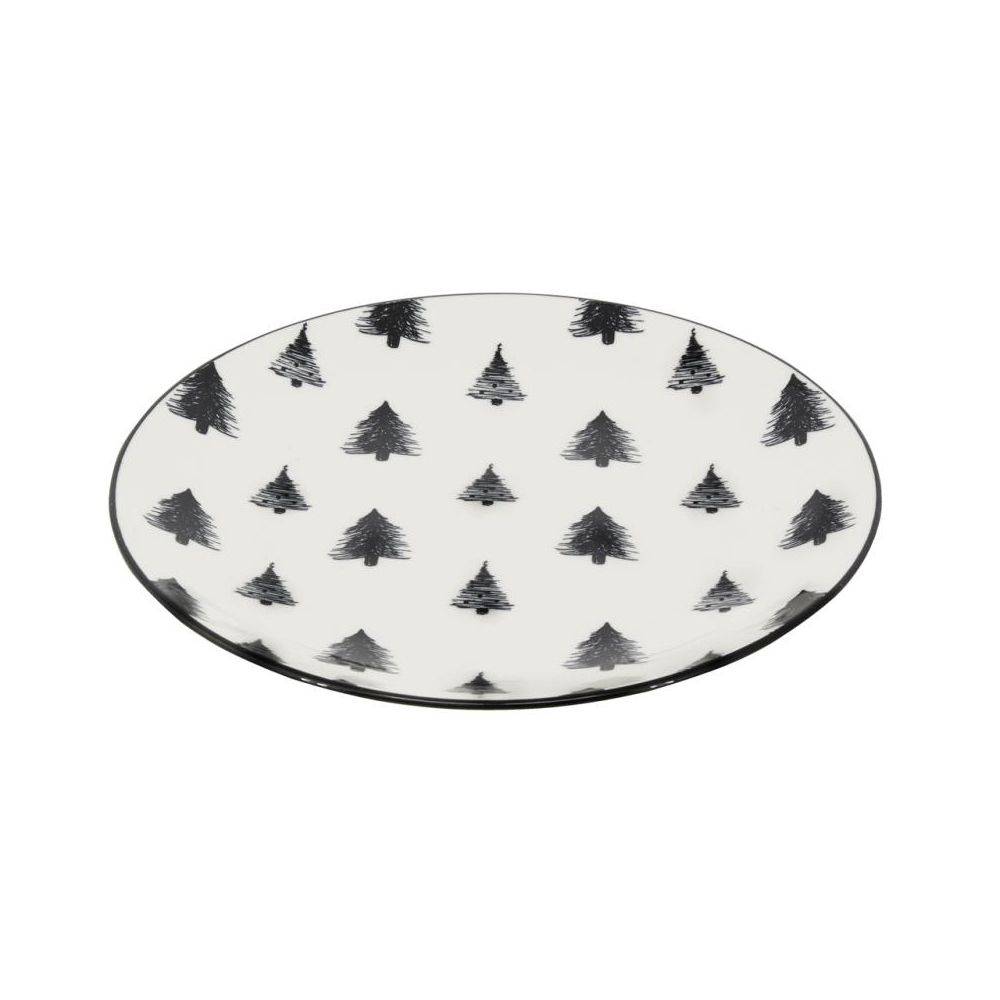 Aubry Gaspard - Vaisselle sapin en porcelaine noires et blanches (lot de 6) Assiette Ø19 - Imagen 3