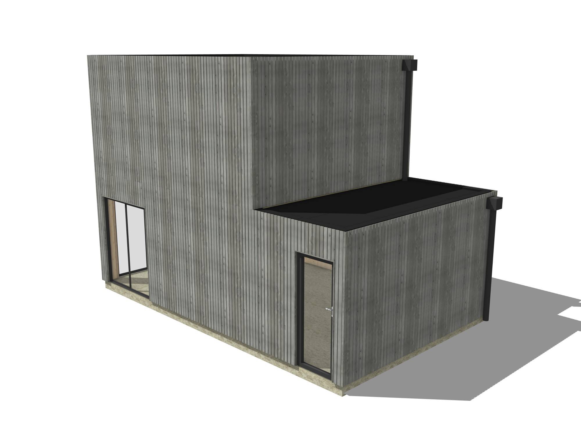 Studio de jardin bien isolé en bois 7,7 x 4,6 x 2,7 m / isolation RE2020 avec mezzanine et terrasse / menuiseries alu k-line - Image 2