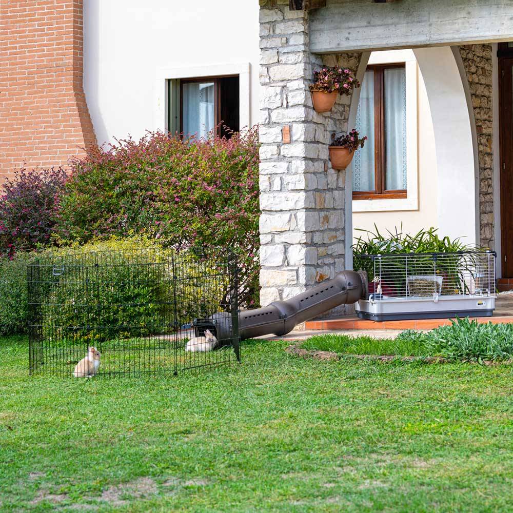 Ferplast - Ferplast Enclos Lapin FREERUN MEDIUM, Lapins, Cochon d'Inde, Cloture, Enclos pour Lapins, Animaux Domestiques, Diamètre 140 x 76,5 cm, avec Poignées - Imagen 3