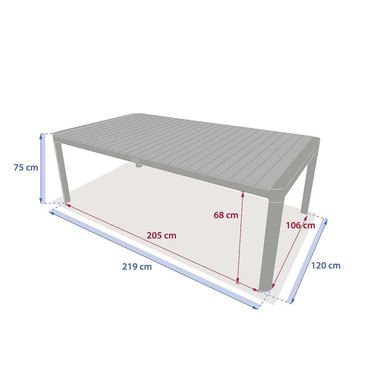 Hesperide - Table de jardin rectangulaire "Paradize" noyer & graphite 10 places en aluminium Hespéride - Image 6