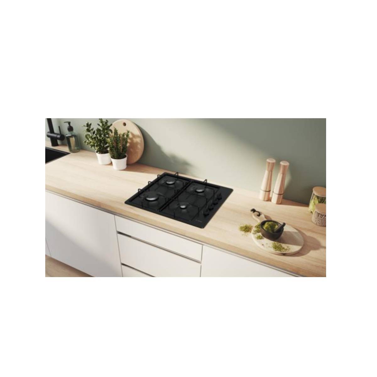 Bosch - Table de cuison gaz 60cm  7500 w.4 feux noir PBP6B6K80 Bosch - Image 2