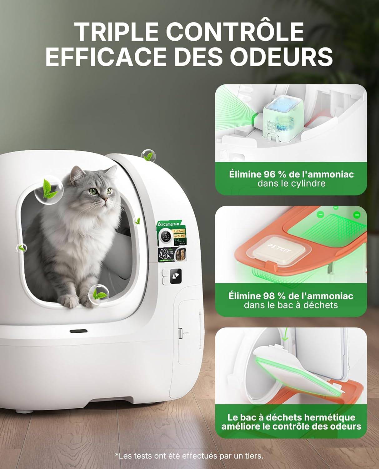 Litière automatique pour chat Purobot Max Pro 2.0 avec caméra IA entrée élargie - Petkit - Image 3