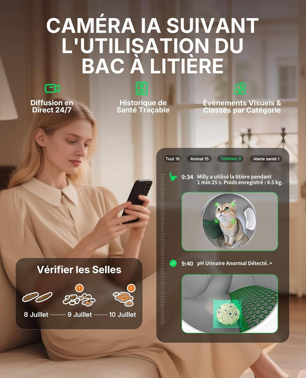 Litière automatique pour chat Purobot Max Pro 2.0 avec caméra IA entrée élargie - Petkit - Image 4