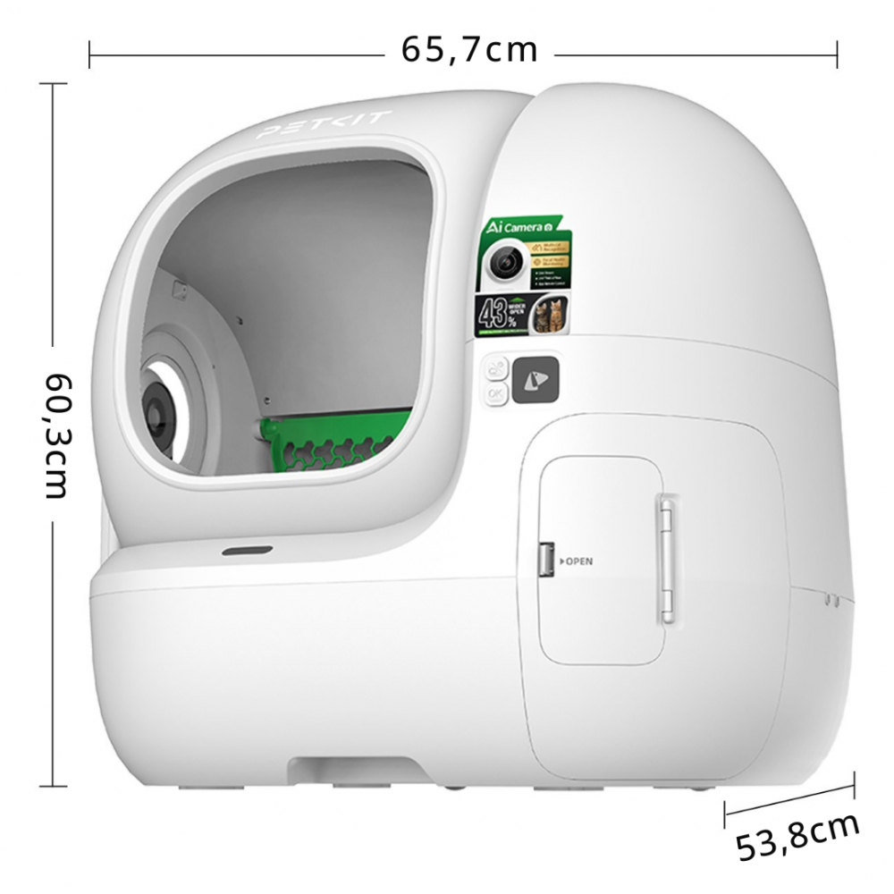 Litière automatique pour chat Purobot Max Pro 2.0 avec caméra IA entrée élargie - Petkit - Image 9