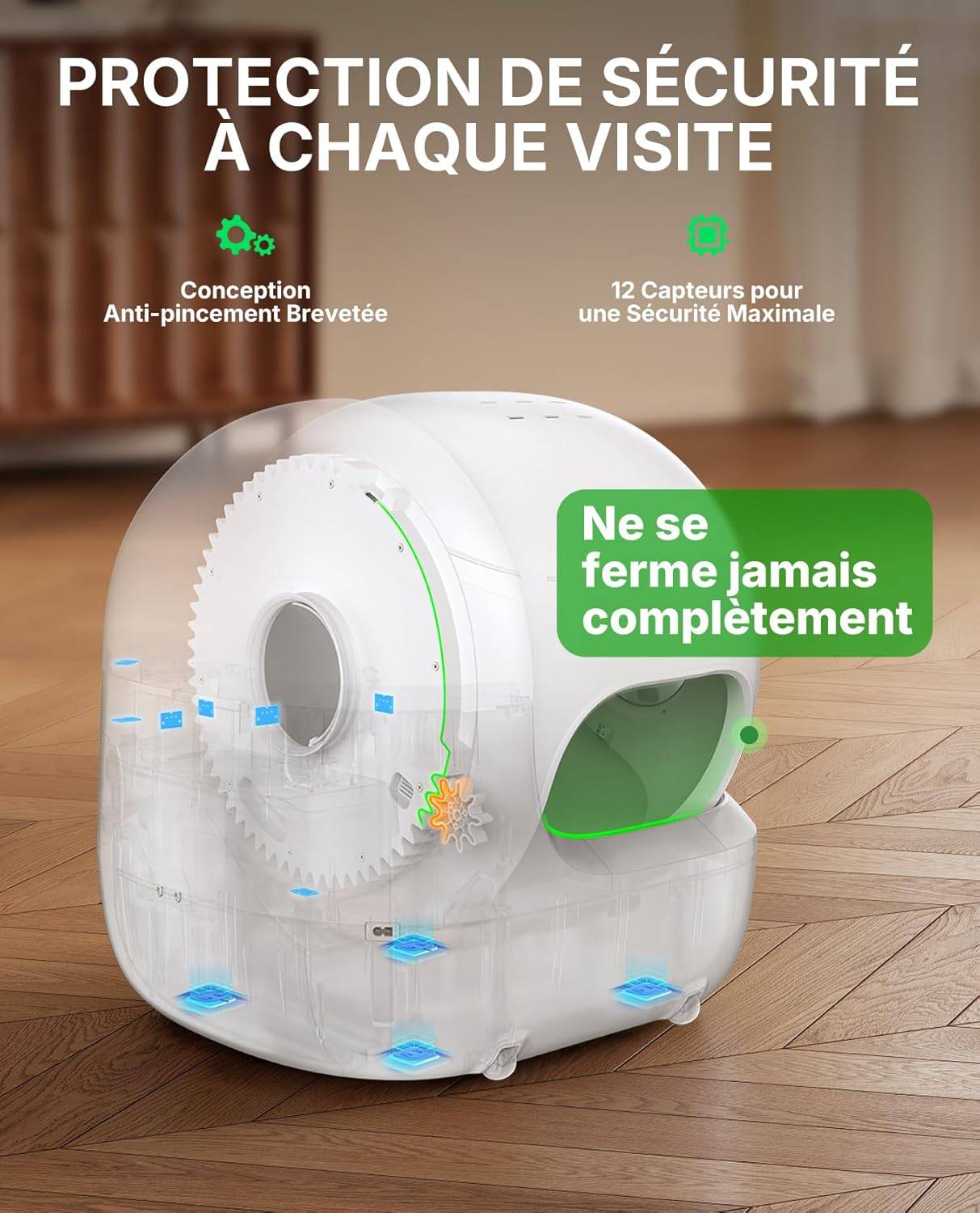 Litière automatique pour chat Purobot Max Pro 2.0 avec caméra IA entrée élargie - Petkit - Image 5