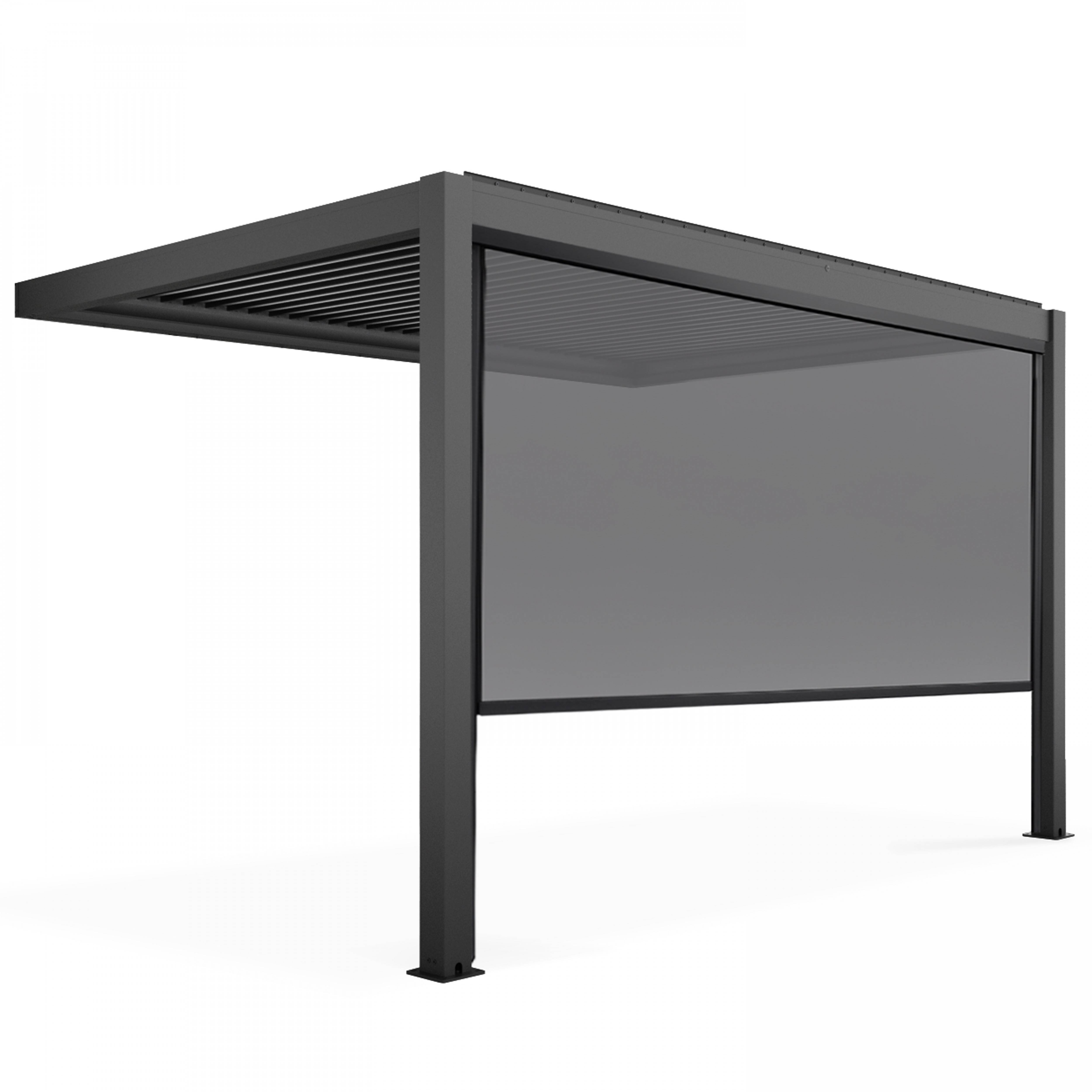 Oviala - Pergola bioclimatique adossée 3x4m et 1 Store 3,73 x 2,34 m Oia - Oviala - Imagen 2