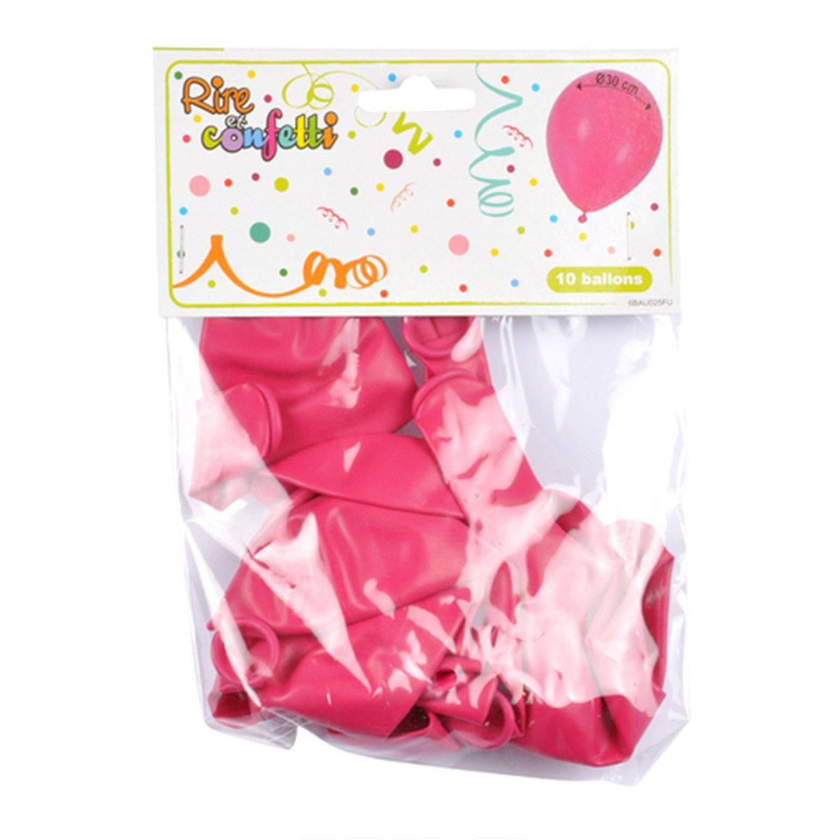 Lot de 10 Ballons en Latex "Gonflables" 30cm Fuchsia - Imagen 2