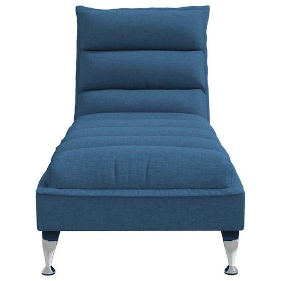 Bain de soleil - Transat - Chaise longue de massage avec coussins bleu tissu - MEUBLE PRO - Imagen 4