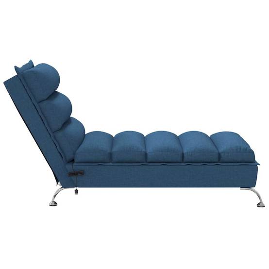 Bain de soleil - Transat - Chaise longue de massage avec coussins bleu tissu - MEUBLE PRO - Imagen 5
