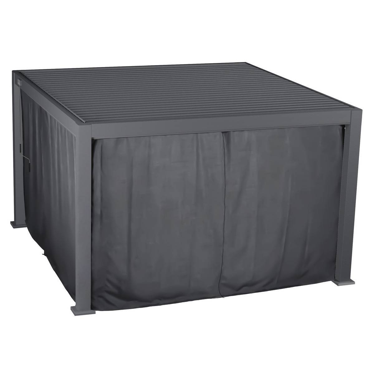 Hesperide - Kit de rideaux, moustiquaires et rails pour pergola bioclimatique "Evora" 3,6 x 3,6m Graphite Hespéride - Imagen 2
