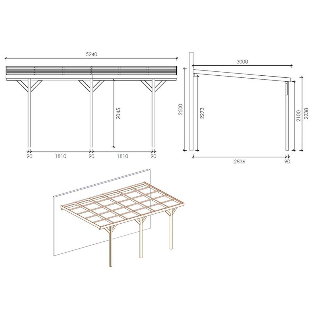 Altanka - Carport, abri de voiture 3x5.24 m - 15 m2 - couverture PVC - CAR7-2PVCTR - ALTANKA - Image 4