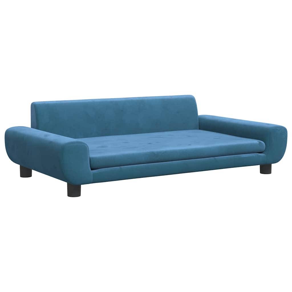 Canapé pour chien velours bleu 100 x 54 x 33 cm - PANGIVO - Image 2