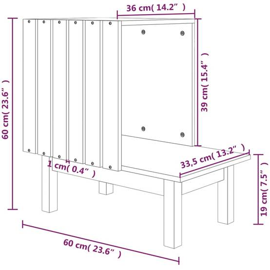Chatiere bois marron 60 x 36 x 60 cm - Prolenta premium p340.6 - Image 8