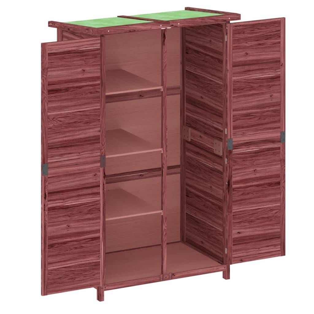 Abri de jardin cabane cabanon maison de stockage remise extérieur hangar outils robuste moka 83 x 57 x 140 cm bois massif pin marron - Image 3