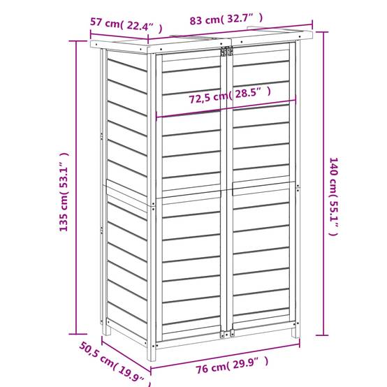 Abri de jardin cabane cabanon maison de stockage remise extérieur hangar outils robuste moka 83 x 57 x 140 cm bois massif pin marron - Image 5