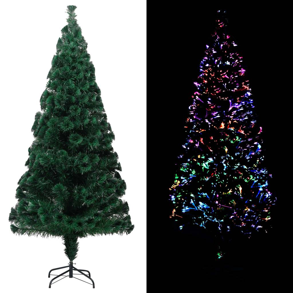 ComfortXL - Sapin de Noël lumineux fibre optique PVC décoration festive Vert 240 cm – ComfortXL Outdoor Living - Image 1