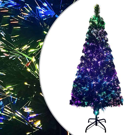 ComfortXL - Sapin de Noël lumineux fibre optique PVC décoration festive Vert 240 cm – ComfortXL Outdoor Living - Image 2