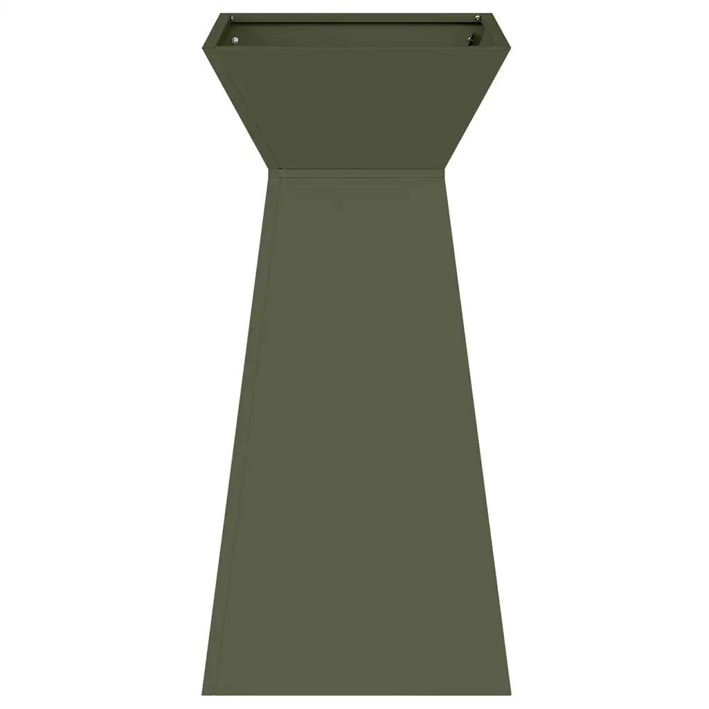 Helloshop26 - Lot de 2 jardinières à pilier design contemporain extérieur 35 x 35 x 73 cm en matière durable olive - Image 3