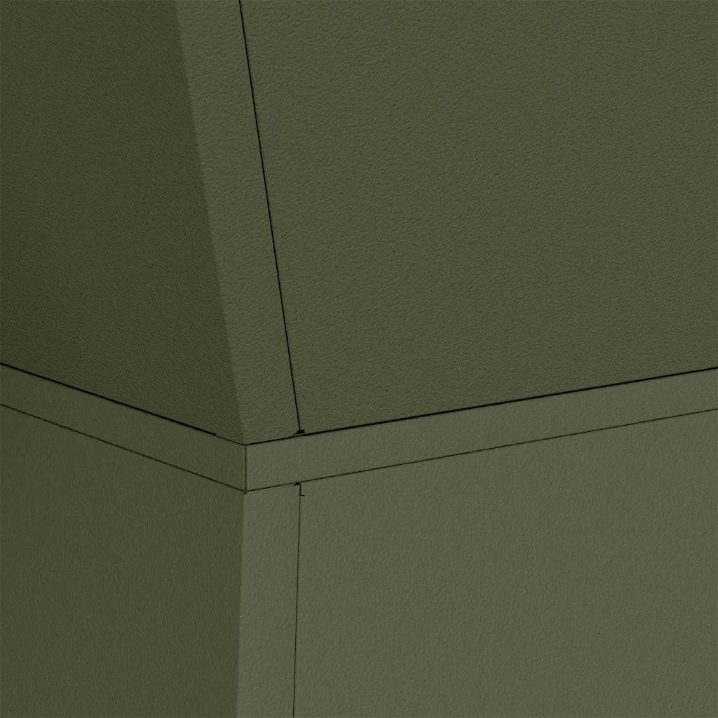 Helloshop26 - Lot de 2 jardinières à pilier design contemporain extérieur 35 x 35 x 73 cm en matière durable olive - Image 6