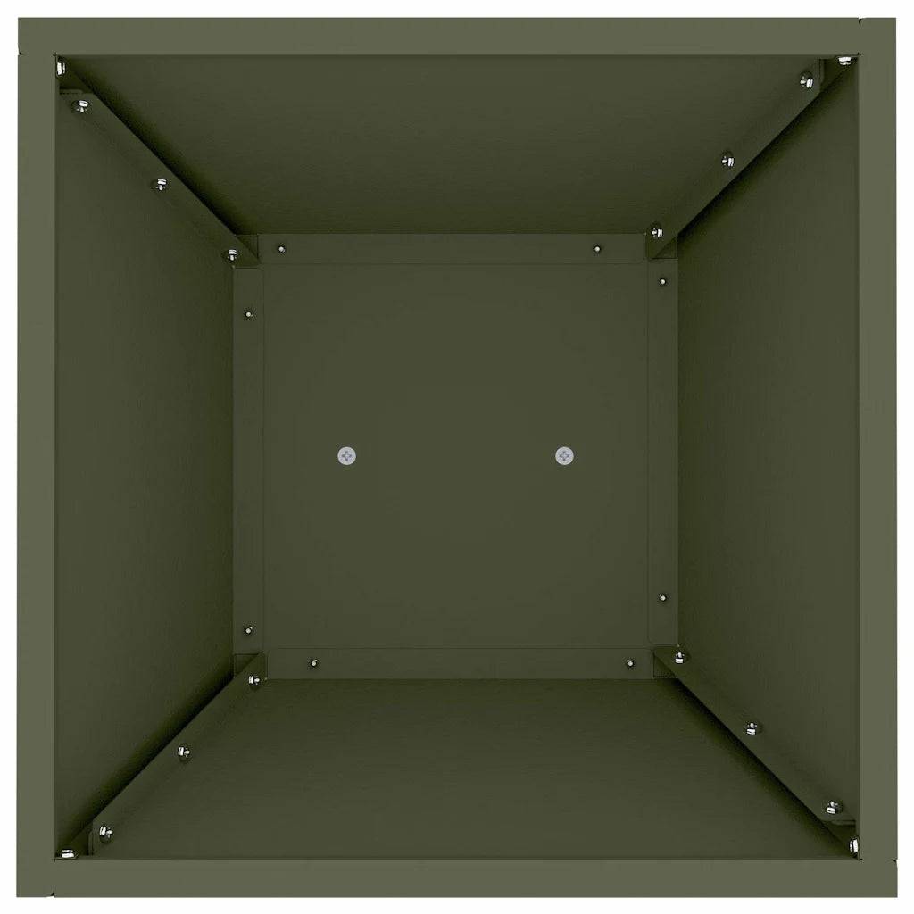 Helloshop26 - Lot de 2 jardinières à pilier design contemporain extérieur 35 x 35 x 73 cm en matière durable olive - Image 4