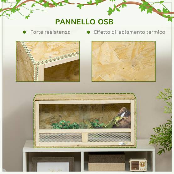 Terrarium Reptiles Bois OSB Maison Portes Verre Coulissantes 60x29cm - ComfortXL Outdoor Living - Image 7