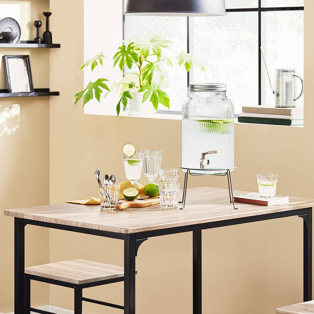 Sobuy - Set de 1 Table + 4 Tabourets Ensemble Table de Bar Bistrot + 4 Tabourets avec Repose-Pieds Table Haute Cuisine L100 x I 60 x H 87cm SoBuy - Imagen 4