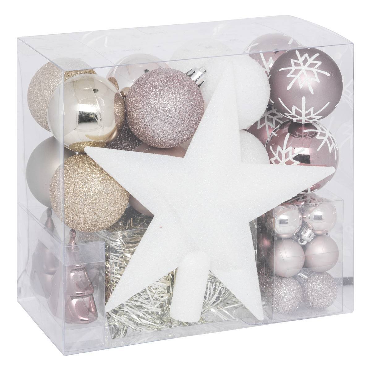 Atmosphera - Kit de sapin "Bois de Rose" 44 pièces rose ATMOSPHERA CREATEUR D'INTERIEUR